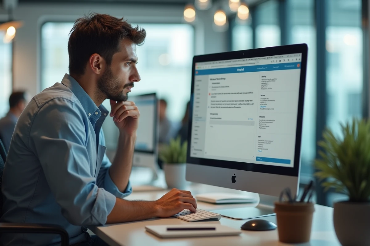 Homme en réunion dans un espace de coworking lumineux